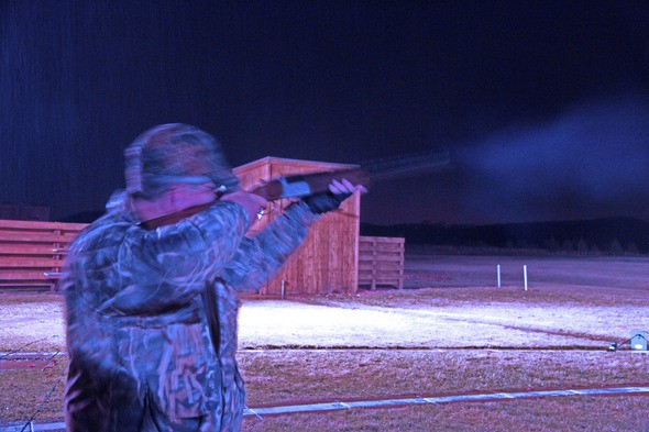 Night clay shooting