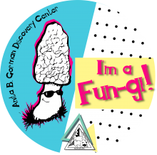 Fun-gi sticker with a cartoon morel
